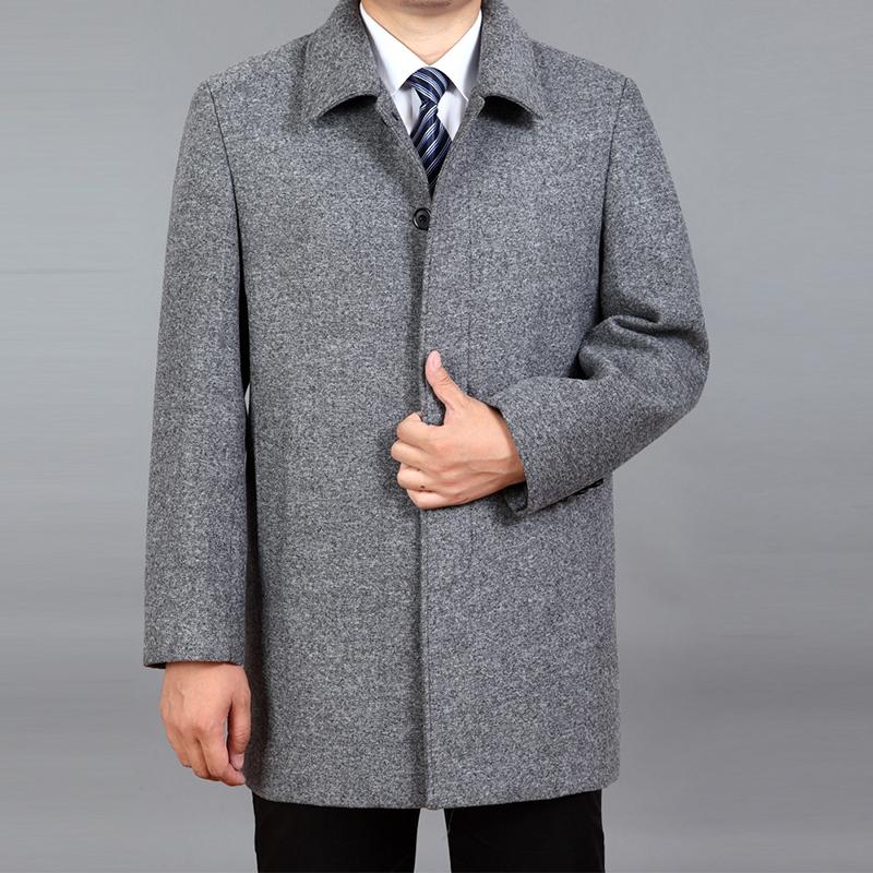 Men Wool Coat Autumn Winter Wool Overcoat Woolen Jacket Male Pea Coat Plus Size 7XL