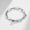 Minimalist Letter Titanium Steel Bracelet with Initials Stainless Steel Bracelet