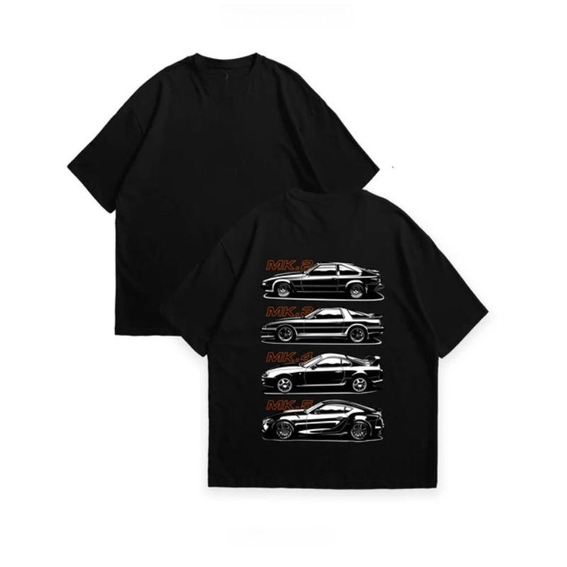 2026 Neues Frühjahr/Sommer Supercar Modifiziert Kulturell Bedrucktes Baumwoll-Kurzarm-T-Shirt für Herren Locker und Modisch Freizeitkleidung