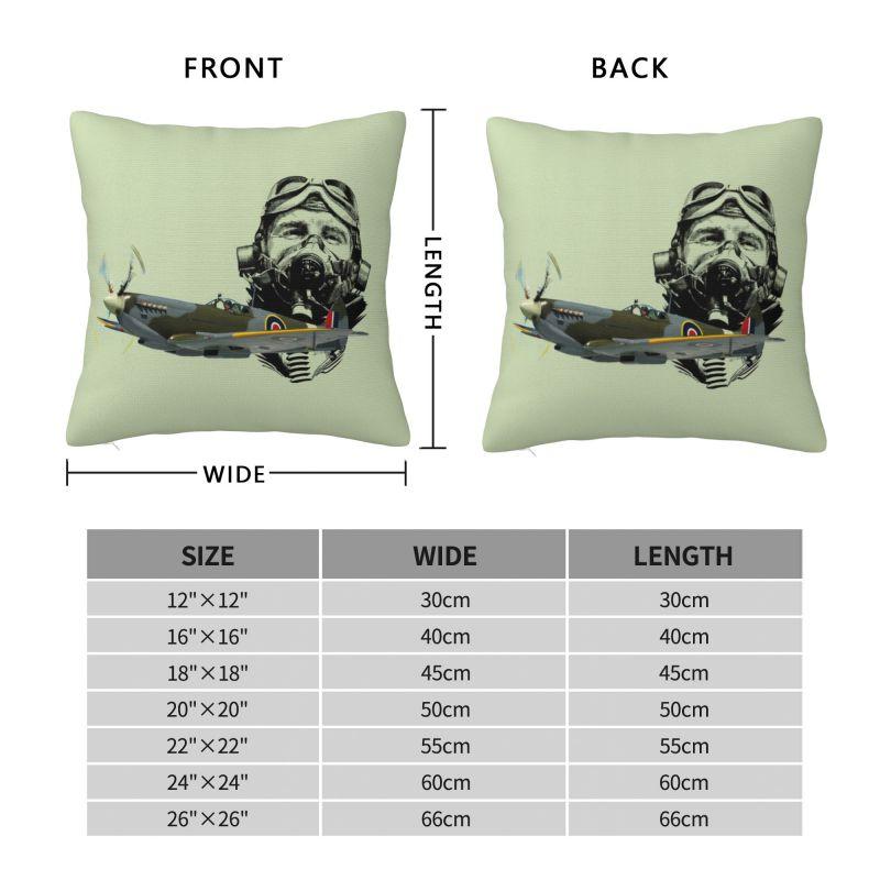 Custom Pilot Spitfire Pillow Case 40X40Cm Air Fighter Army Helmet Nordic Cushion Cover Car Pillowcase