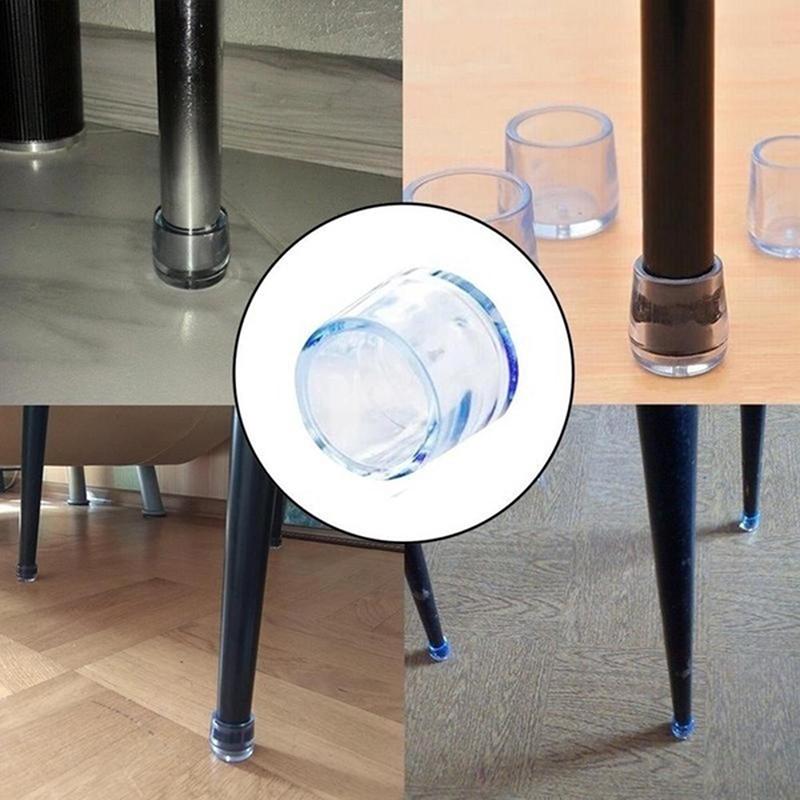 Transparent Rubber Floor Chair Anti Scratch Protector Cap Furniture Table Ferrul
