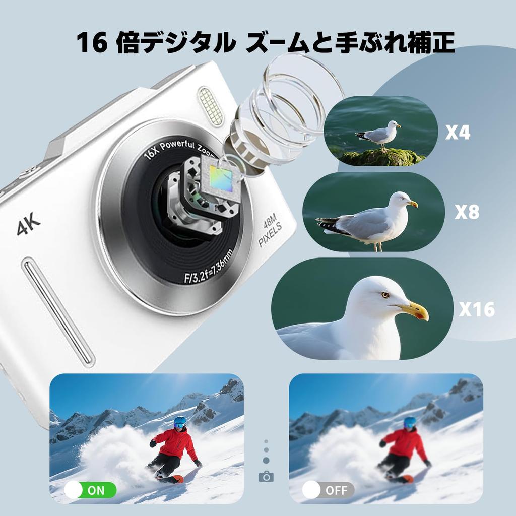 SRAR Digital Camera 4K 68MP Memory Card Included SD Card Professional 4K Video and 48MP High Resolution Photos Digital Camera OTG compatible for