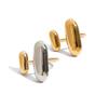 Stainless Steel Double Layer Ring Two Color Open Ring Geometric Ring  Versatile Wear