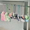 Cute Mini Puff Foam Keychain Cartoon Girl Phone Keyring Pendant Key Hanging Decoration Bag Charms For Couple Gifts