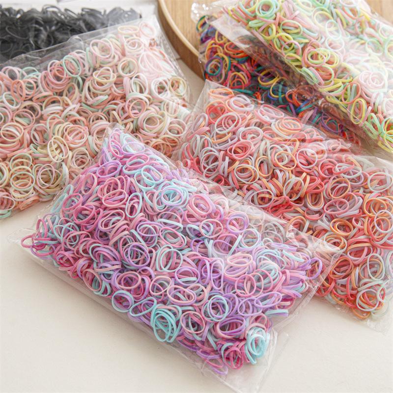 1000 pcs of new-style girls' hair accessory hair bow elastic hair tie disposable rubber band children's product