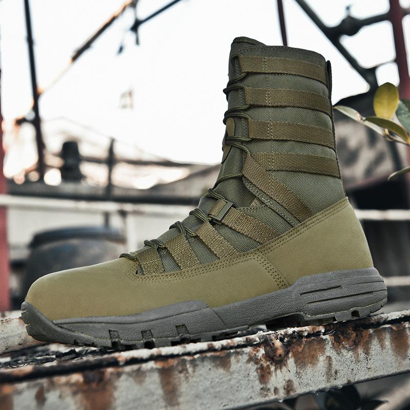 New Land Combat Boots Training Tactical Boots Camping Mountaineering Shoes High Top Outdoor Lightweight Hiking Shoes Men's Combat Boots