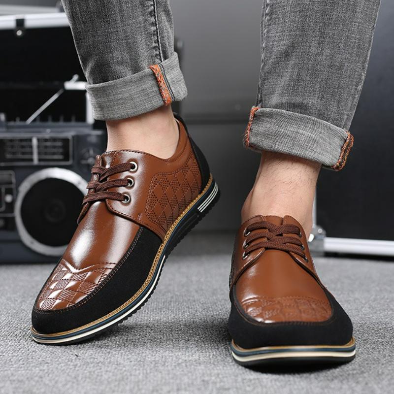 Men Dress Shoes Business Shoes British Style Soft Sole Men Leather Shoes Plus Size Casual Shoe Oxfords Designer Lace-up Men Shoe