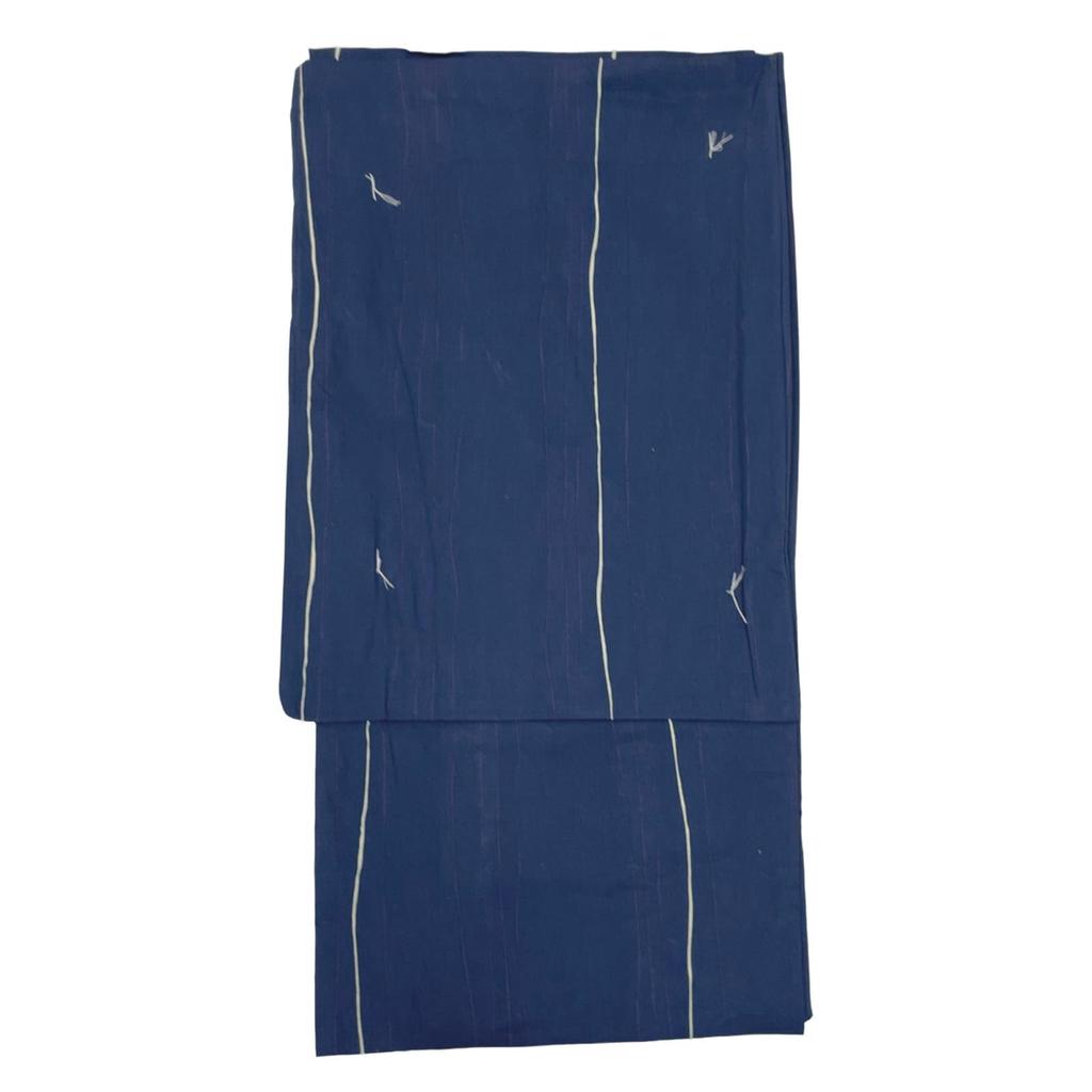 and Waist Cord Size Striped Navy Z35B1 [Fuuka] Yukata, One-Touch Obi, 3-Piece Set, Cotton, Men's, L, (Waist Cord/One-Touch Obi/Gray)