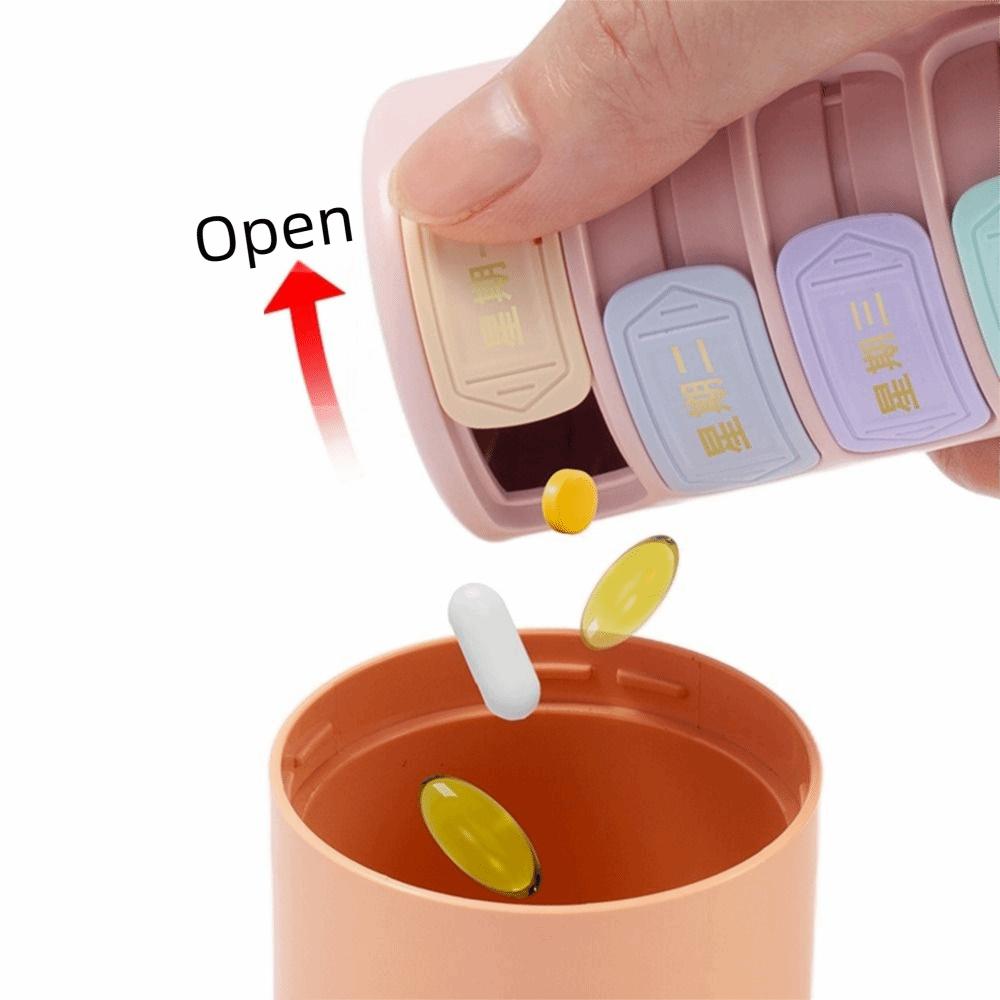 Plastic 7 Grids Pill Case Sealed Weekly Pill Box Durable Pills Organizer  for Home