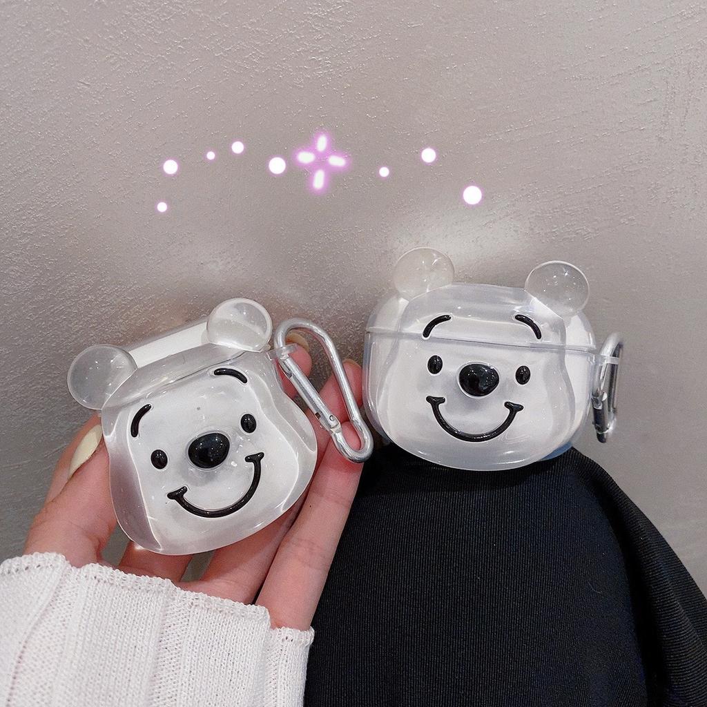 Bear Cute Transparent Earphone Case Creative Handmade Acrylic Airpods 1 Generation/2 Generation/3 Generation Universal