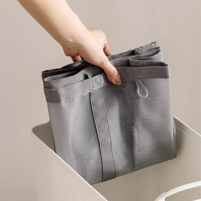Breathable Mesh Laundry Basket Large Capacity Foldable Wall-Mounted Dirty Clothes Organizer Bag Bathroom Laundry Basket