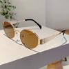Retro Oval Sunglasses For Women Men Trendy Gold Sun Glasses Fashion Metal Frame Shades