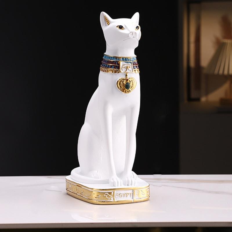 Figura de gatito del Antiguo Egipto de 9.25" Estatua de la Diosa Gato Egipcia Bastet Figuras Coleccionables Escultura de Bastet Adorno Decoración del Hogar