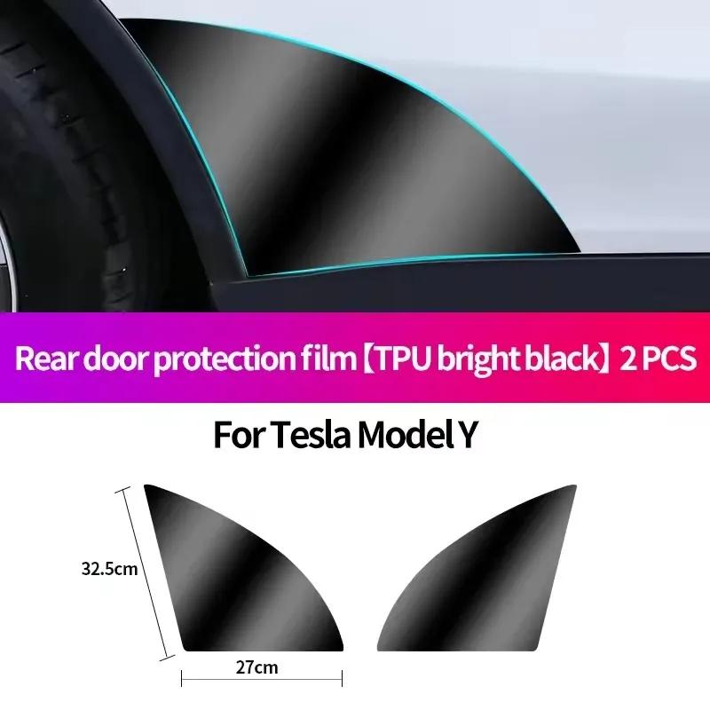 For Tesla Model 3 Model Y Car Rear Door Triangle Pre-cut Anti-Scratch Protective Film Refit Accessories TPU Transparent Sticker