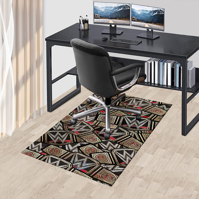 

WWE World Heavyweight Championship Office Chair Mat Home Decor, Sofa Rug, Office Carpet Gift for Wrestling Fans Suitable for Bedroom 60cm by 90cm