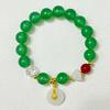 Natural Stone Beaded Bracelet for Women Handmade 10mm Round Beads Stretch Bangle with Pendant DIY Charms Jewelry Gifts