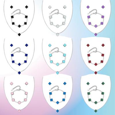 Ensemble de bijoux en acier inoxydable polyvalent pour femme, 3 pièces, collier, clou d'oreille, bracelet, accessoires personnalisés