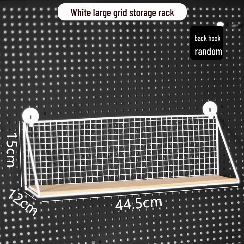 Pegboard Wall Organizer with Hooks - No-Drill Storage Rack for Entryway or Study Room.
