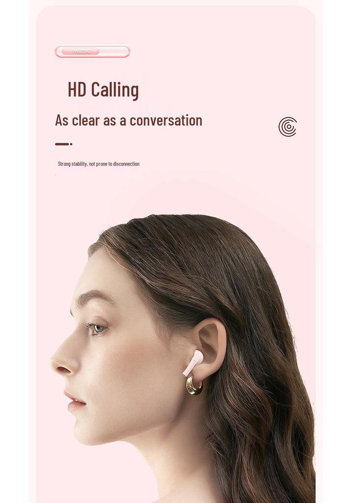 Half-in-ear Bluetooth TWS Earbuds: Wireless Noise-Cancelling, Universal Clip-on Sports Earphones for Android