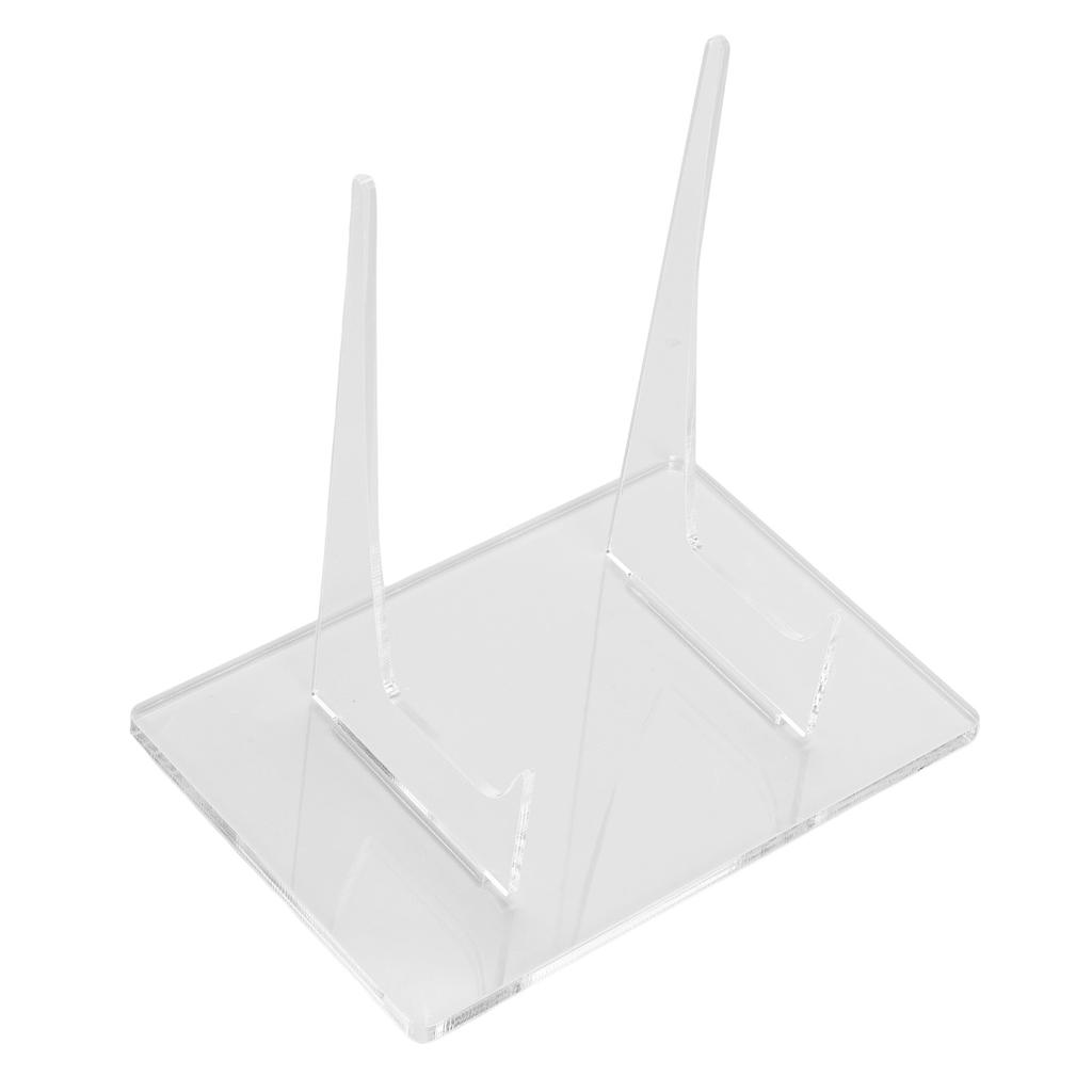 2 Packs Large Plate Holder Acrylic Clear Plate Display Stand for Book Decorative Plate Plaque Photo Platter Tabletop Art Home Office