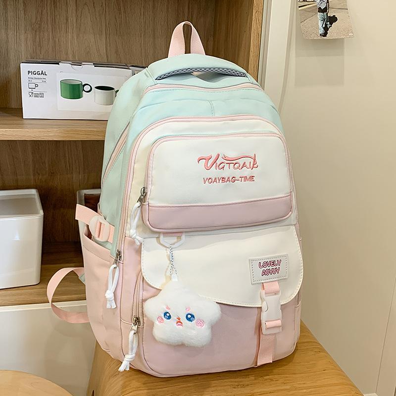 Mori school bag for female high school students, simple backpack ins style Korean , large-capacity junior high school students, computer backpack tide
