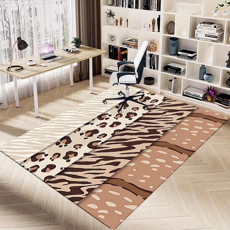 1PC Leopard Print Tiger Print Extra Large Non-Slip Floor carpet, Office, family, bedroom, Studio - Large Area Rug Indoor Rugs, Vibrant Colors-W284