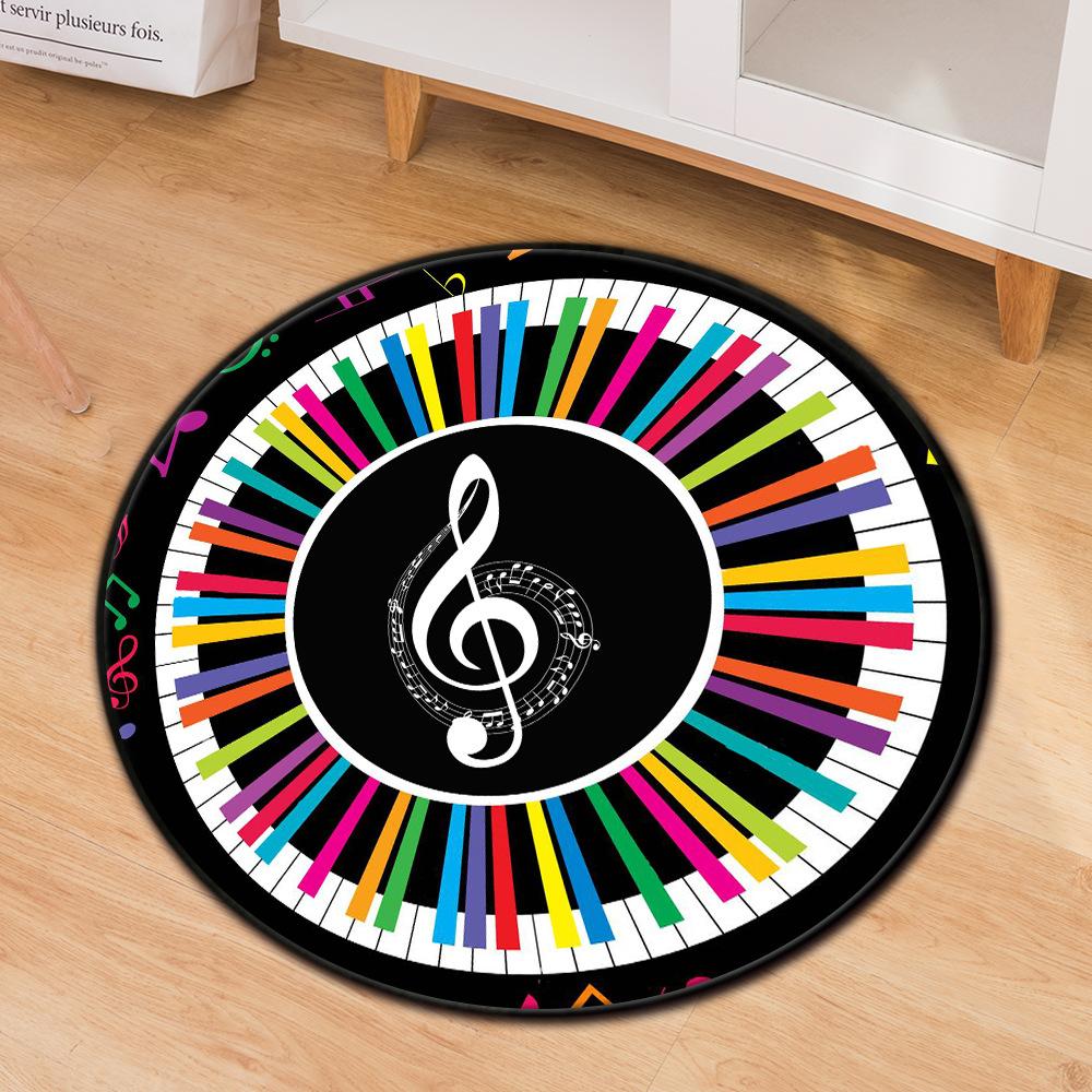 Flower Print Carpet Round Floral Living Room Area Rug Chinese Style Bedroom Rug Kids Play Floor Mat Kitchen Bath Rug Home Decor