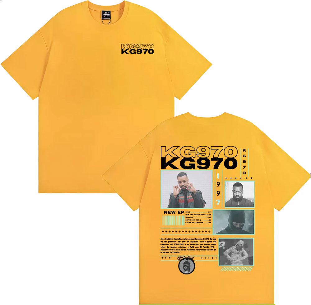 Rapper Kg970 Music Album Tour Graphic T-shirts for Men Harajuku Fashion Trend T Shirt Male Summer O-Neck Loose Oversized T-shirt