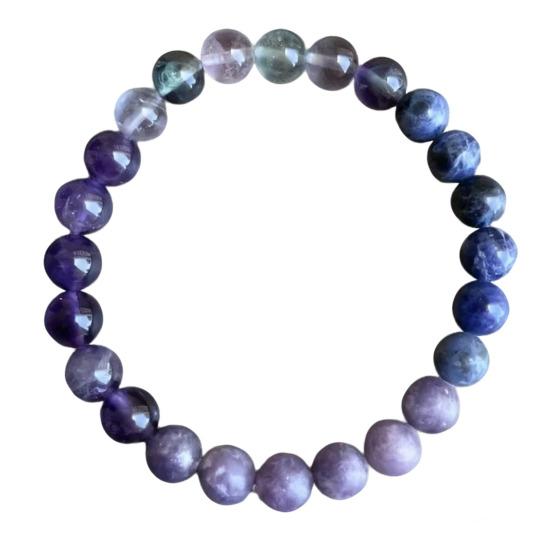 Natural Stone Beaded Bracelets Semi-Precious Gemstones Beaded Bracelets Healing Stretch Round Bead Bracelets for Men Women