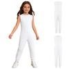 Unisex Kids Adaptive Full Body Jumpsuit Round Neck Sleeveless Solid Color Back Invisible Zipper for Special Needs Care