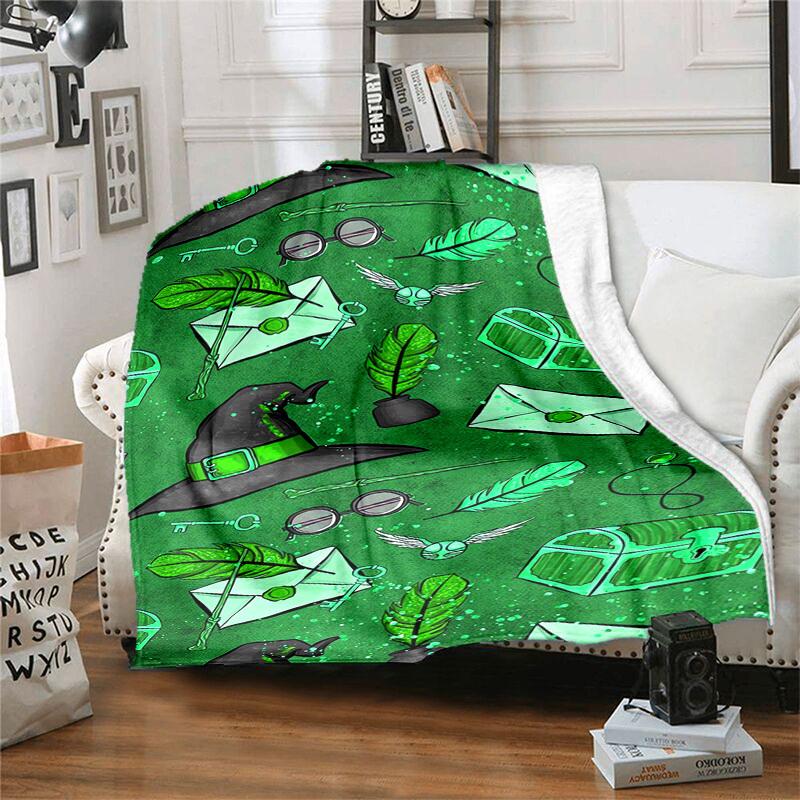 1pc Witchcraft Elements Cartoon Blanket,Portable Throw for Travel & Camping, All Season Cozy Blanket,Ideal Gift