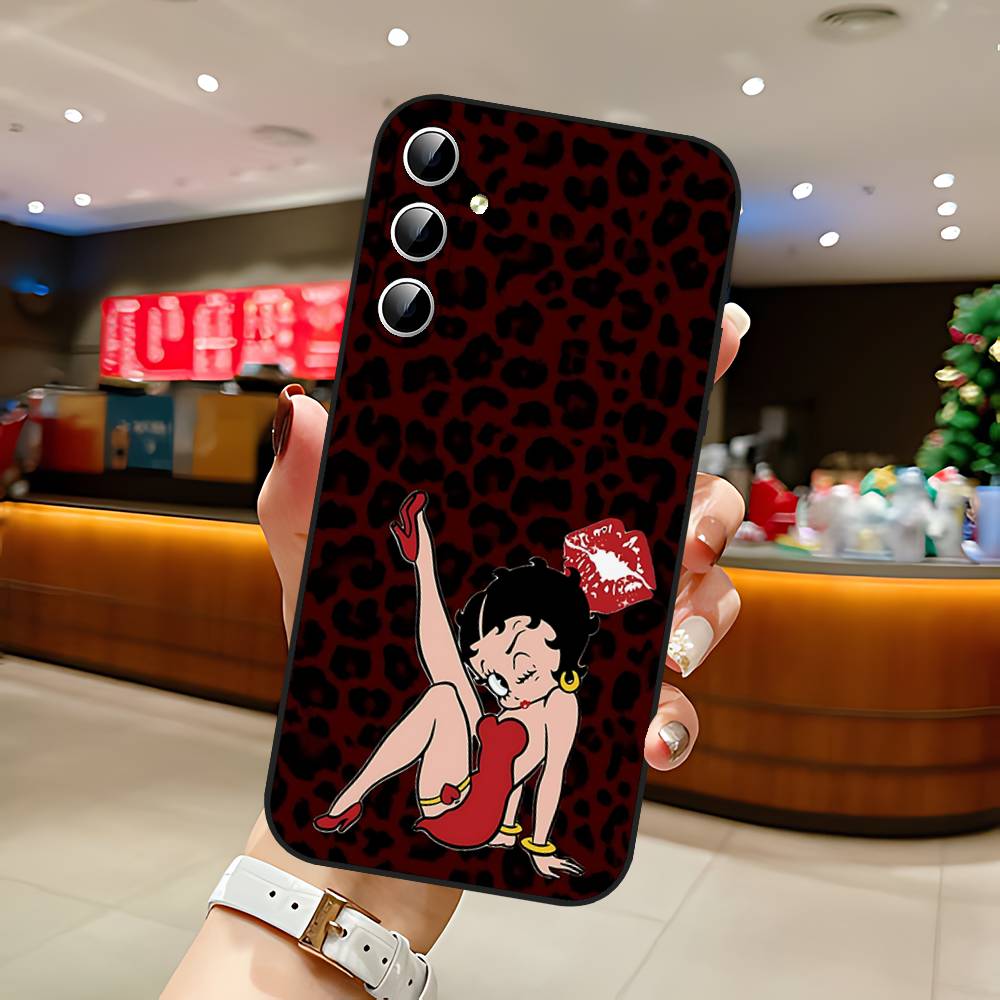A-betty Boop-S Phone Case For Samsung S24/S25/S22 S30/A51 52/Lite/Ultra/5G/Plus/FE - Slim Shockproof Black Protection