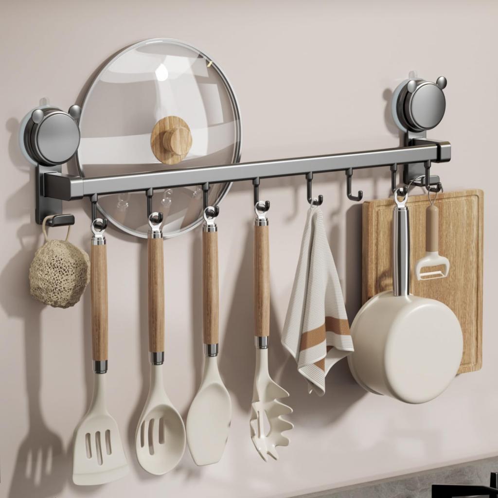 Kitchen Tool Wall Suction Kitchen Cooking Utensil No Drilling 8 CICUFY Hooks, Mounted, Adhesive, Cup, Strong, Wall-Mounted, Storage, Storage,