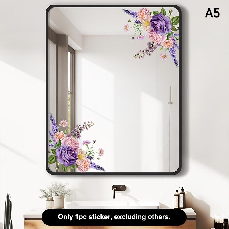 Spring Green Leaf And Floral Wall Stickers Glass Sticker For Shower Doors, Mirrors, Bathroom Glass Self-Adhesive Removable