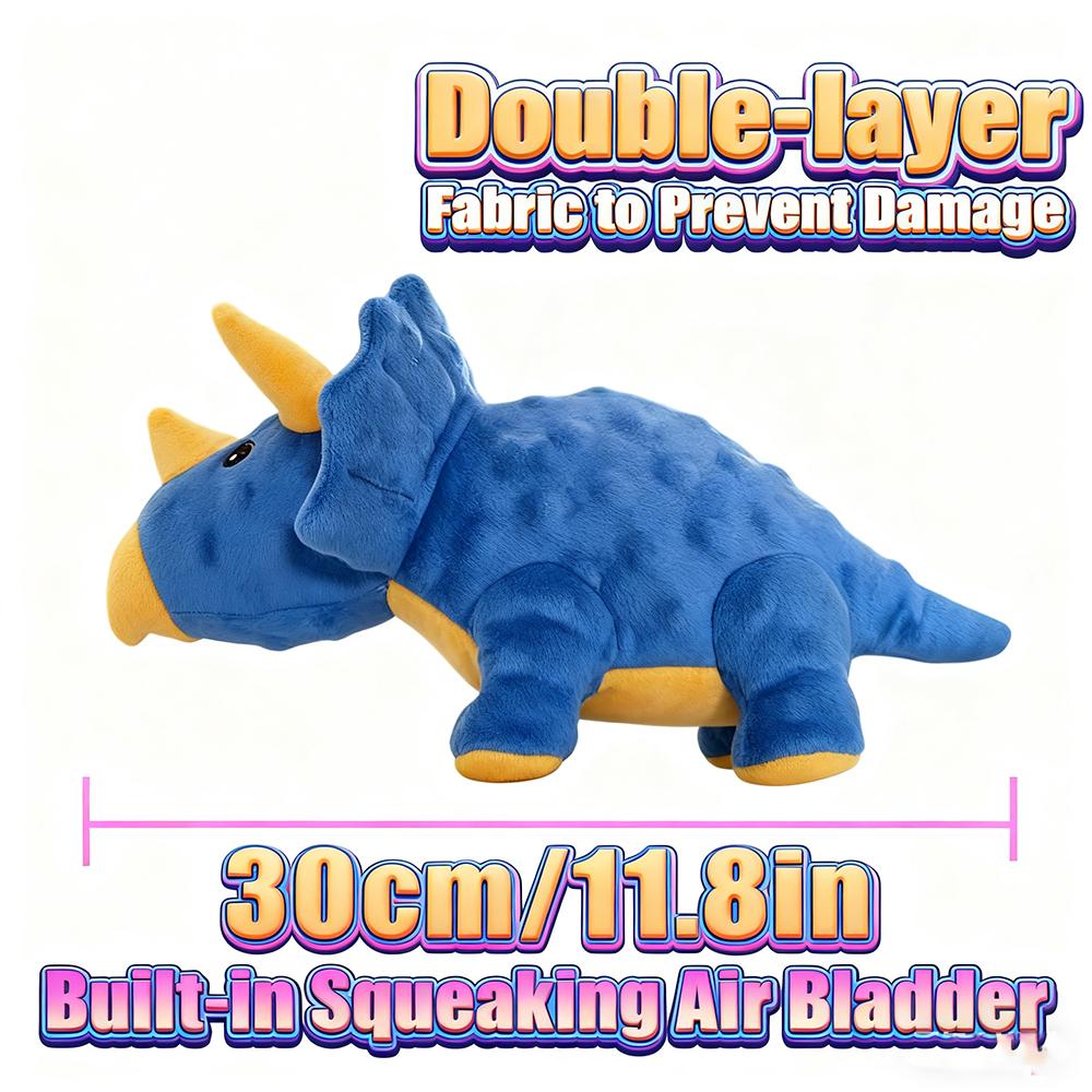 Pet-Resistant Chewable Plush Interactive Toy with Sound, Dinosaur Shape, Suitable for Large, Medium, and Small Pets Such as Cats an