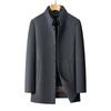 New Men's Woolen Coat Mid-length Mink Fur Collar Double-sided Cashmere Coat Winter Down Liner Top