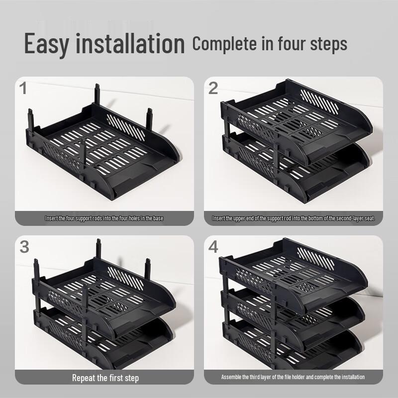 Deli 3-Tier Hollow File Tray