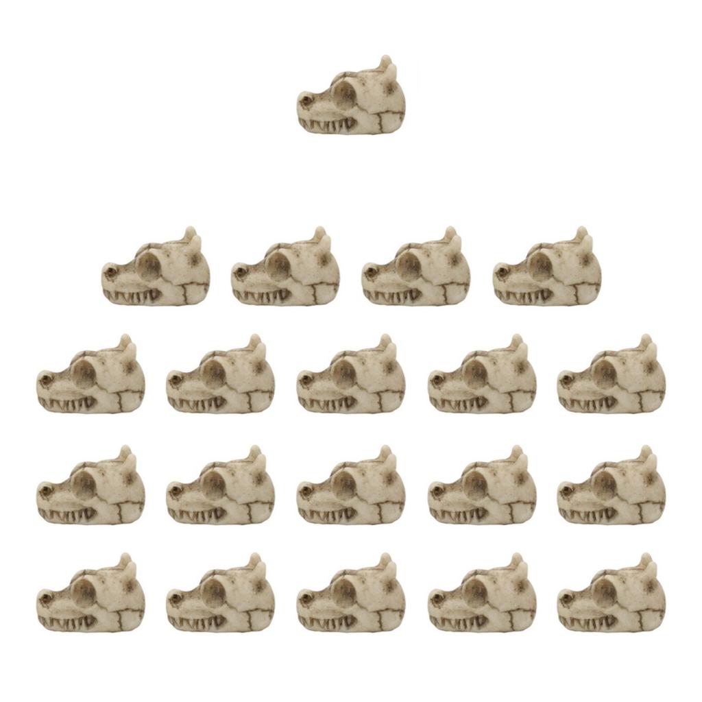 20Pcs Resins Dragon Skull Set for Home and Garden Decoration for Garden Pathway and Planter Decoration