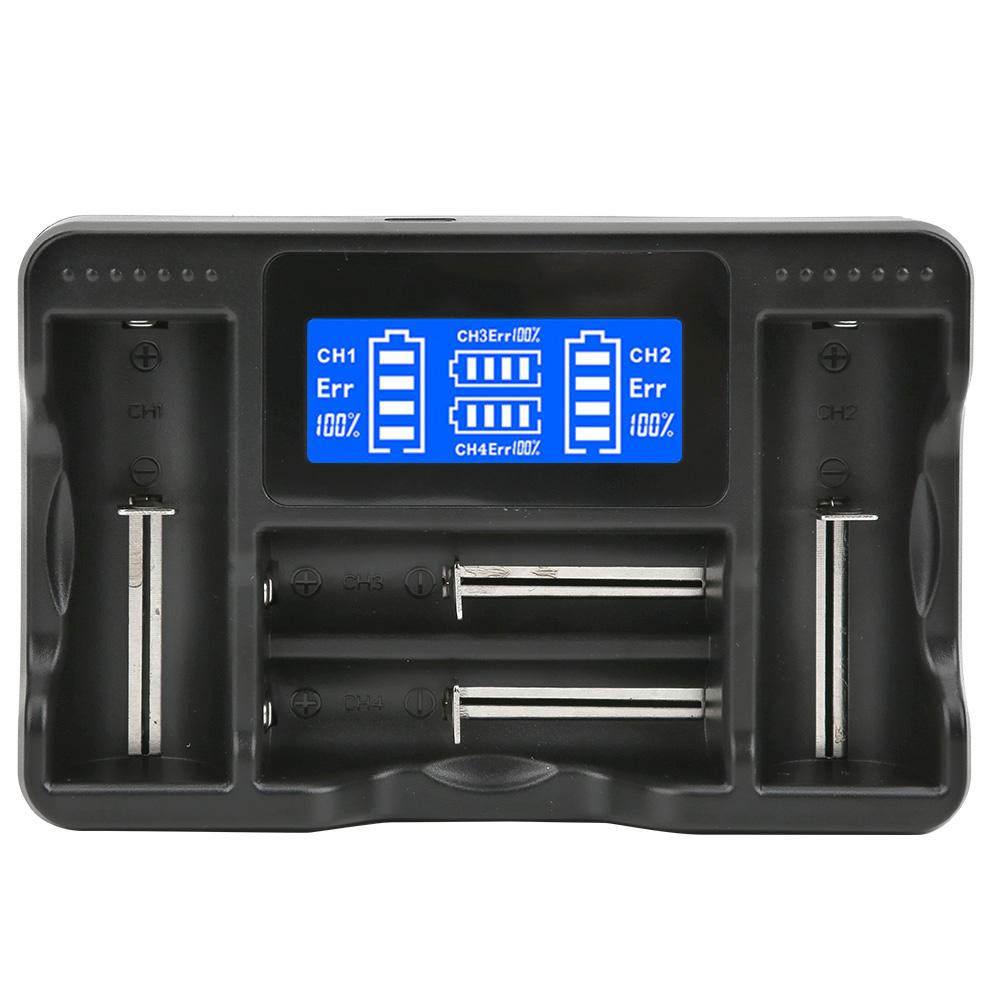 

SEIVI Black PC портативный дорожный ЖК-дисплей смарт-USB зарядное устройство с четырьмя слотами для Ni MH Ni Cd AA