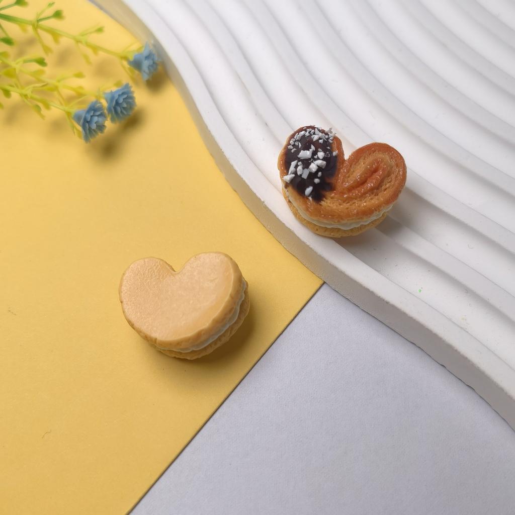 Butterfly Cracker Palmier Western Desserts Food Minaiture Resin Desserts for Dessert Hair Clips Making Dollhouse Food Toys