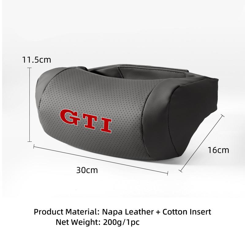 Car Seat Headrest Leather Head Support Protector Cushion For VW GTI Golf Polo Passat Scirocco Tiguan Jetta T-ROC Touareg Touran HFE2