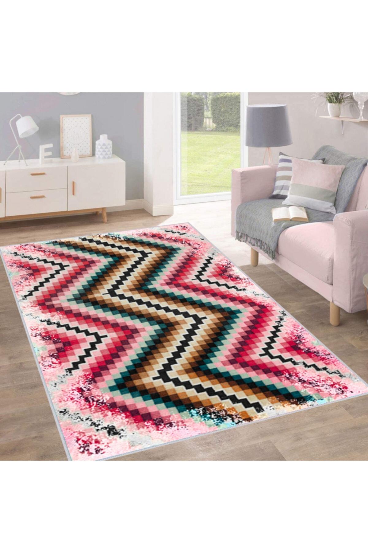 

Моющийся ковер с принтом Rovigo Home RVG1536-HT114 50x80 розовый