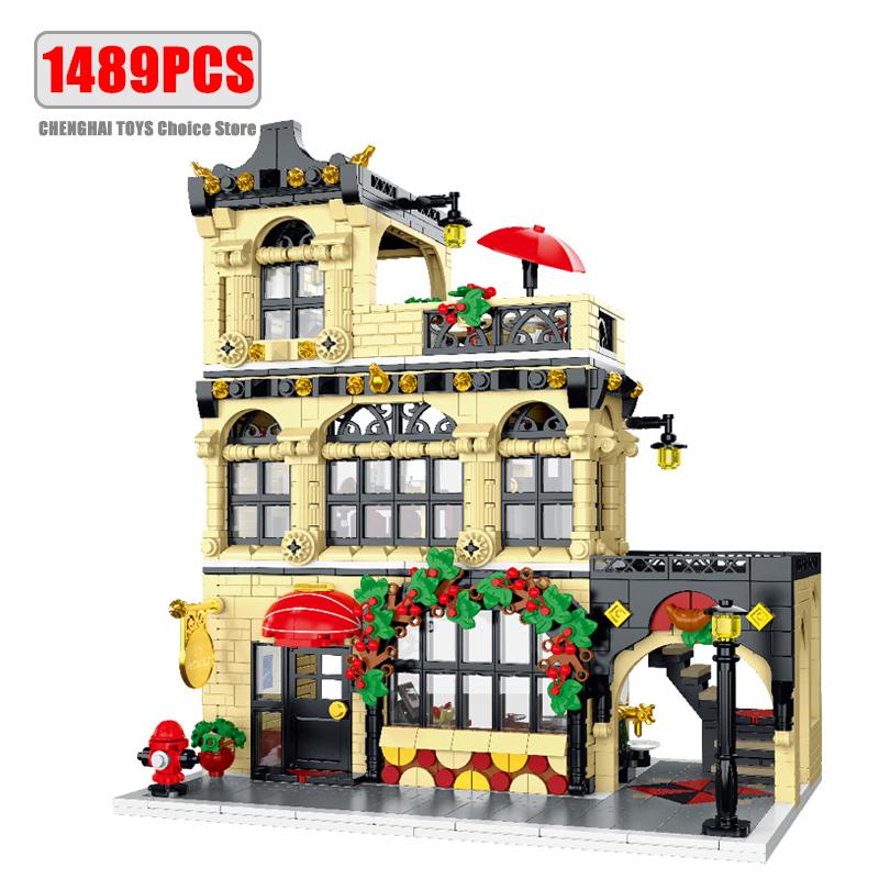 1443-1489 Teile Hohe Qualität Kreativ Stadtgebiet Hohe Qualität Café Hohe Qualität Licht Hohe Qualität Straßenansicht Hohe Qualität Gebäude Hohe Qualität Bausteine beige