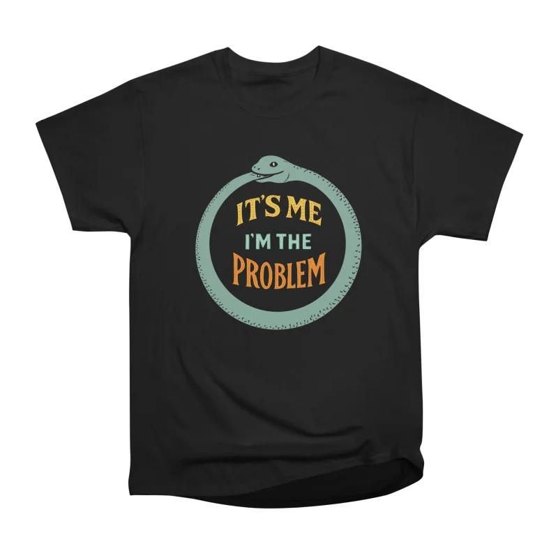 

Men Casual Shirts Short Sleeves I M THE PROBLEM Black Tees Oversized T-shirts S розовый