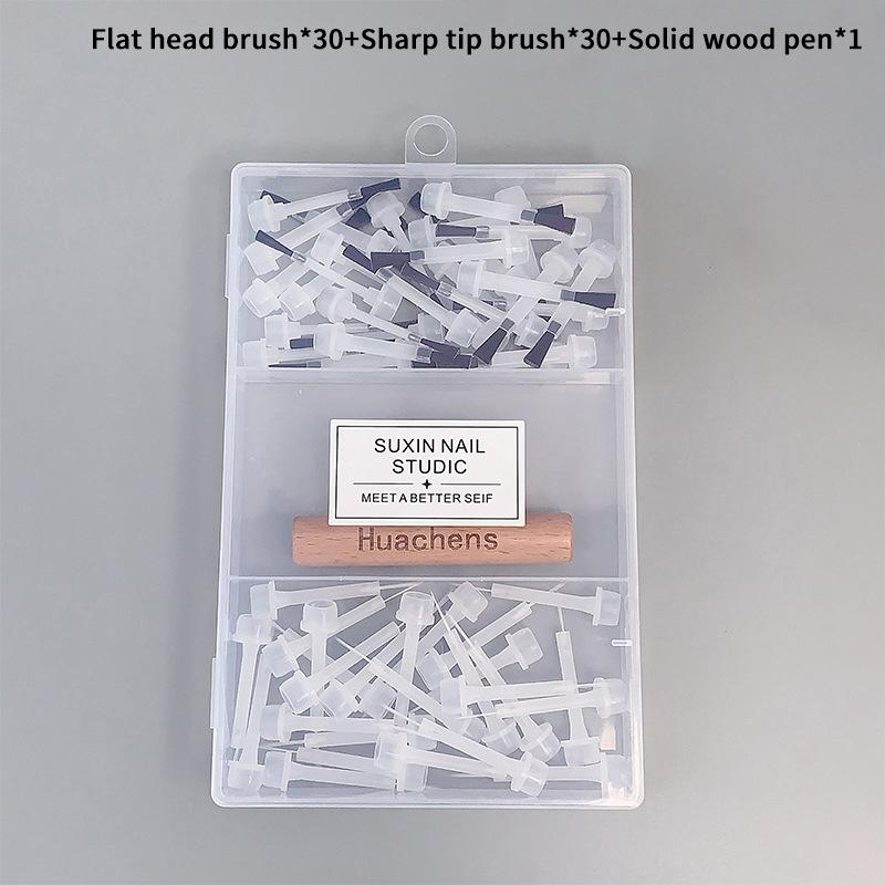 40/60 Pcs Nail Polish Brush With Double Head Pen Can Replacement Head Brush Nail Brush Liquid Applicators Manicure Tools