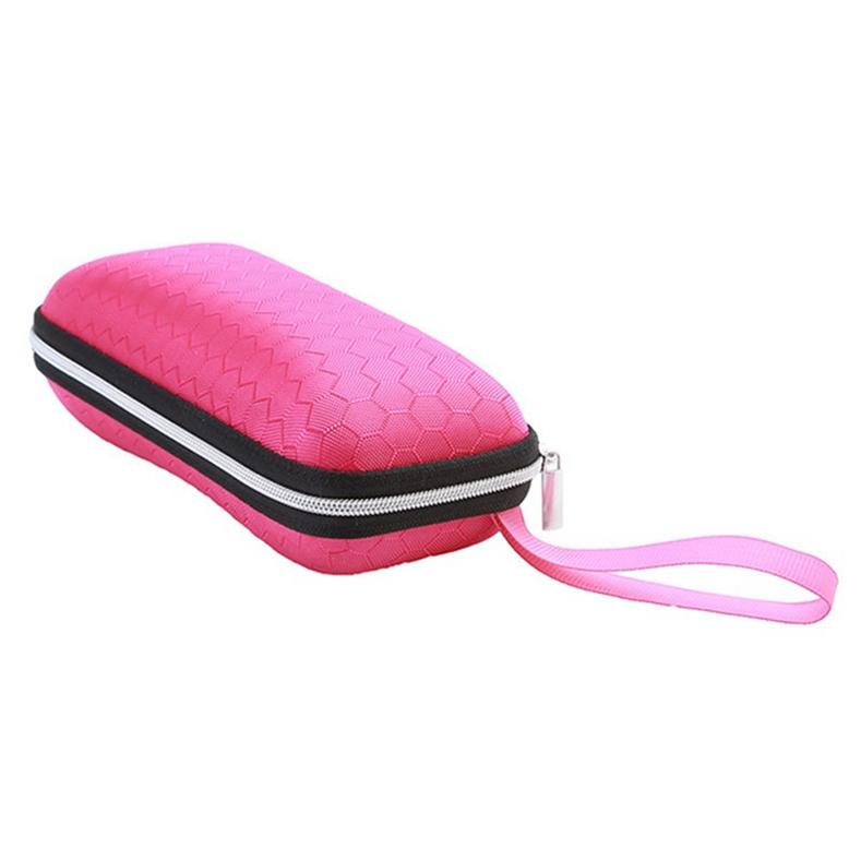 

High Quality Sunglasses Case Zipper Men Glasses Box Durable Shockproof Portable Compact Hard Shell Eyeglass Holder 2PCS-No Hook розовый