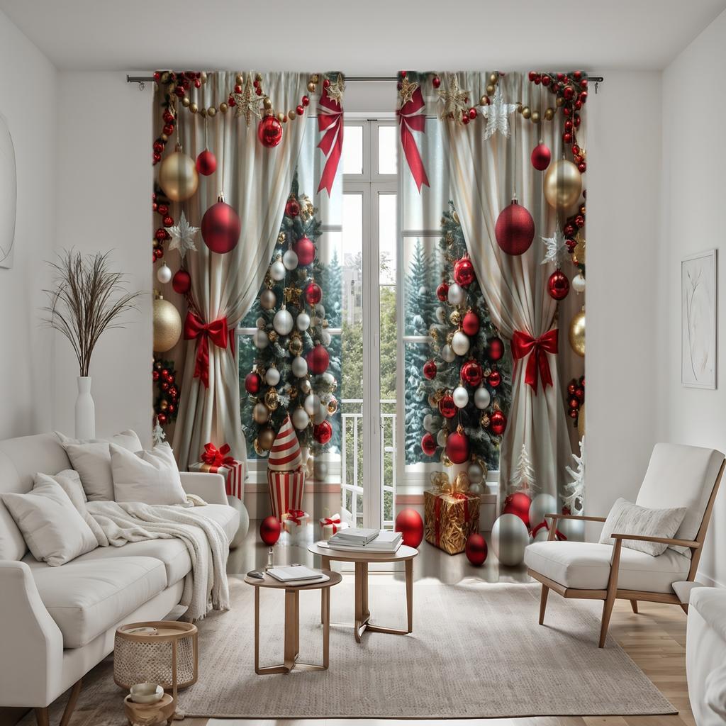 2 ST HD digitalt tryckta gardiner gul knytning Månrobotkrig Katt heminredningsstil dekoration vardagsrum sovrum genom r