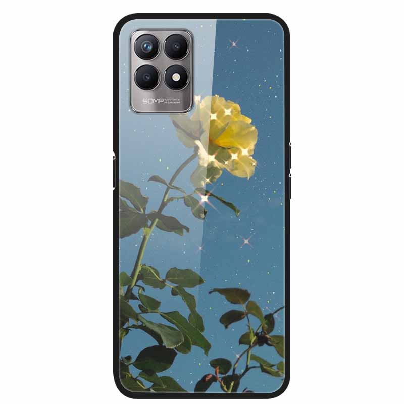 

For Realme 8i Cases Realme 8 5G Tempered Glass Hard Back Cover For Realme8 Phone Cases Soft Bumper Fundas for Realme 8 i Realme8 Realme 8 5G