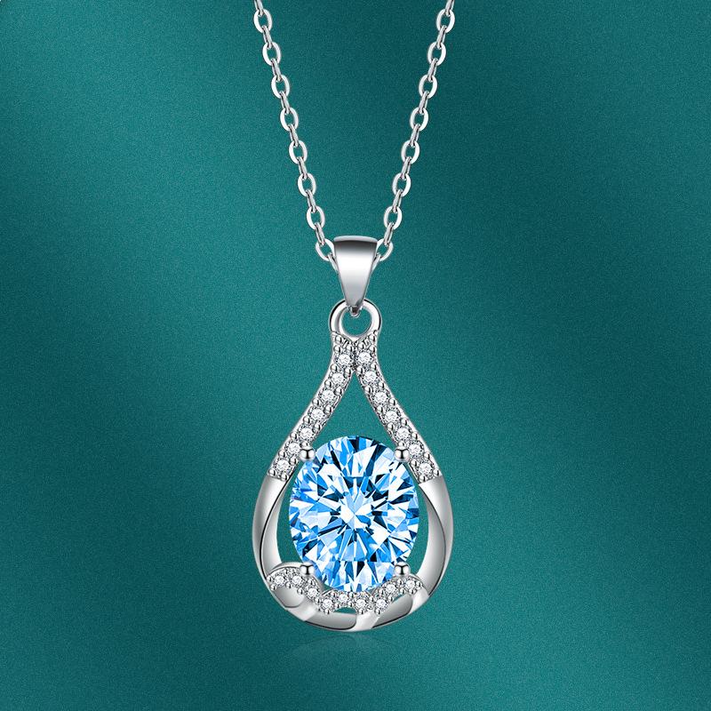 BELLA BOX Простое ожерелье с каплями воды, многоцветное модное свадебное помолвочное ювелирное изделие синий