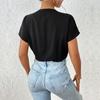 Summer Sexy Women Bodysuits Batwing Sleeve Solid V Neck Rompers